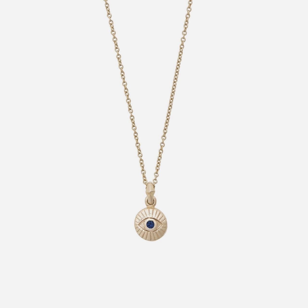 Sapphire necklace yellow gold on sale